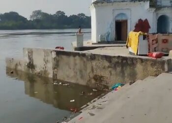 Chhath ghat submerged in Samastipur