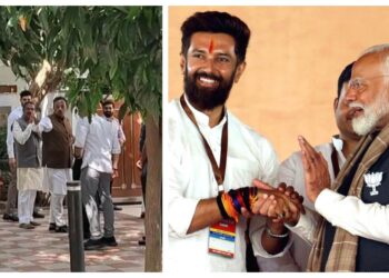 NDA seat-sharing dispute simmers, Dharmendra Pradhan and Vinod Tawde rush to meet Chirag Paswan in Delhi