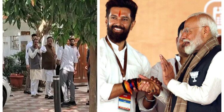 NDA seat-sharing dispute simmers, Dharmendra Pradhan and Vinod Tawde rush to meet Chirag Paswan in Delhi