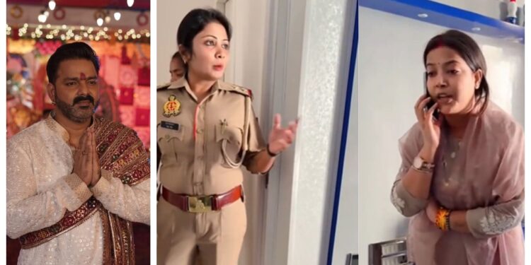 Pawan Singh’s Wife Jyoti Singh Confronts Police Outside Power Star’s Lucknow Home