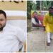 Hey Chhathi Maiya, Make Tejashwi Chief Minister’: RJD Leader Offers Prayer With Dandvat Pranam at Chhath Ghat