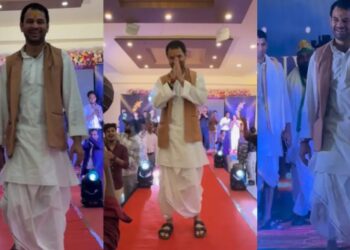 Tej Pratap Yadav Stuns in Dhoti-Kurta on Ramp, Social Media Buzzes