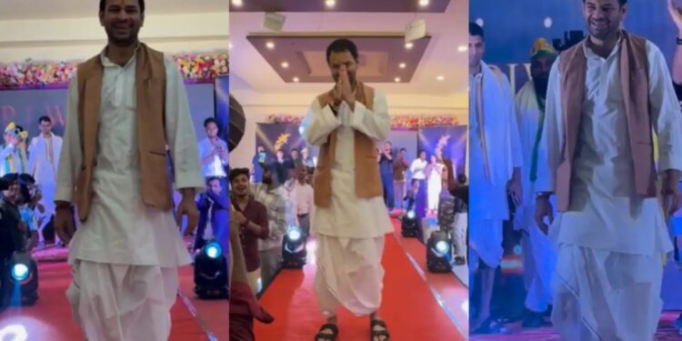 Tej Pratap Yadav Stuns in Dhoti-Kurta on Ramp, Social Media Buzzes