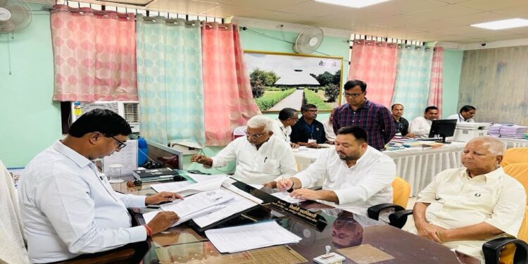 Tejashwi Prasad Yadav Files Nomination From Raghopur As Lalu Prasad, Rabri Devi And Misa Bharti Attend Show Of Strength