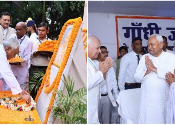 CM Nitish Kumar and Governor Arif Mohammad Khan Lead Gandhi Jayanti Tributes at Patna’s Gandhi Maidan