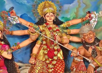 Durga Puja Pandal in Begusarai Depicts Donald Trump as Mahishasura