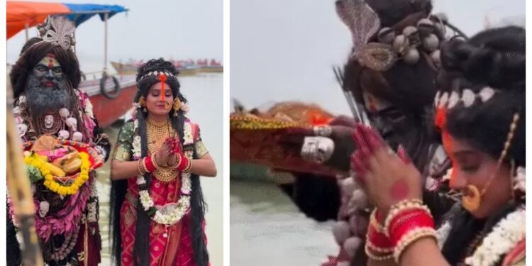 Shiva and Parvati Offer Arghya in Varanasi as Uttar Pradesh Concludes Chhath Puja With Devotion