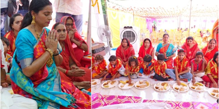 BJP’s Kiran Prabhakar Performs Kanya Pujan on Maha Ashtami, Calls for Respect Towards Women and Prays for Opposition’s Wisdom