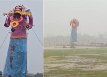 Dussehra 2025: Rain Disrupts Patna’s Ravana Burning as Effigy ‘Melts’ at Gandhi Maidan