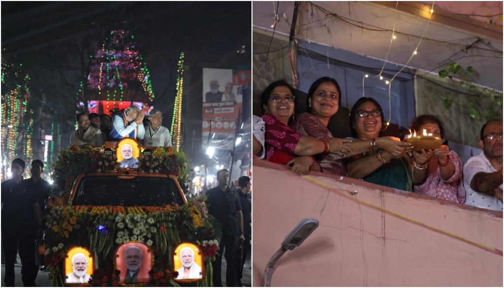 PM Modi Holds 40-Minute Road Show in Patna, Rallies Support for NDA Candidates