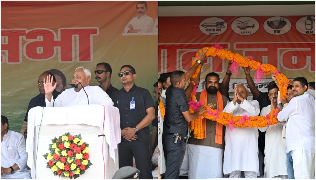 CM Nitish Kumar Campaigns for Deputy CM Samrat Choudhary in Tarapur, Calls Him “An Excellent Worker”