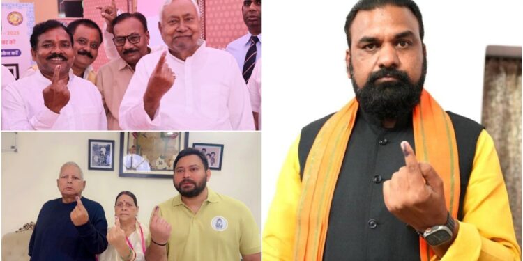 Bihar Elections 2025: Nitish, Pawan, Samrat, Khesari Cast Votes as Polling Begins; Tej Pratap Missing from Lalu Family Photo