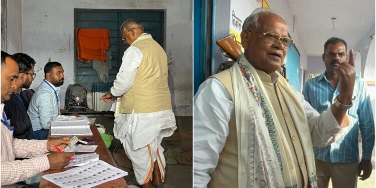 Bihar Election Phase 2: Jitan Ram Manjhi Claims NDA Will Win 80 Of 122 Seats After Casting His Vote in Gaya