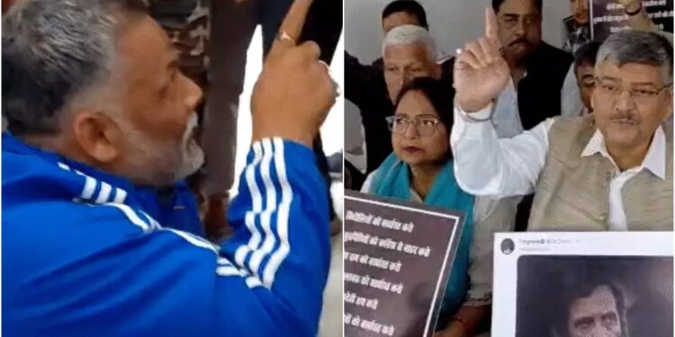 Pappu Yadav Sits on Office Floor as He Tries to Calm Furious Congress Leaders After Poll Debacle