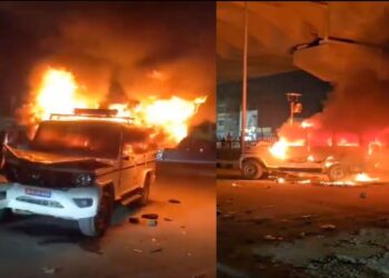 Police Vehicle Rams Street Vendors in Gopalganj, Triggers Arson at Jadopur Chowk