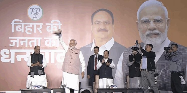PM Modi Hails ‘Garda Uda Diya’ Verdict as NDA Sweeps Bihar