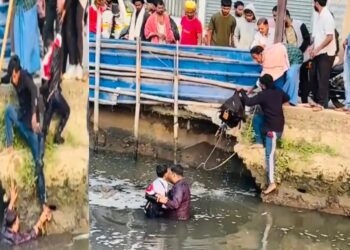 Collapsed Fence at Patna’s Saidpur Drain Puts Lives at Risk After Father and Child Pulled From Water