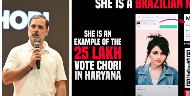 Rahul Gandhi Alleges ‘Operation Government Theft’ in Bihar, Claims Brazilian Model on Voter List