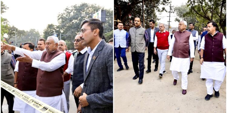CM Nitish Kumar Inspects Patna Projects, Orders Faster Work to Ease Traffic and Waterlogging