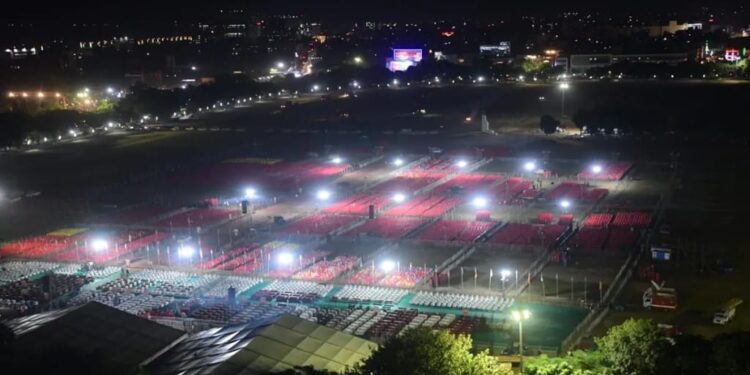 Nitish Kumar Oath Ceremony: Gandhi Maidan Illuminated, Patna Airport Steps Up VVIP Welcome Protocols