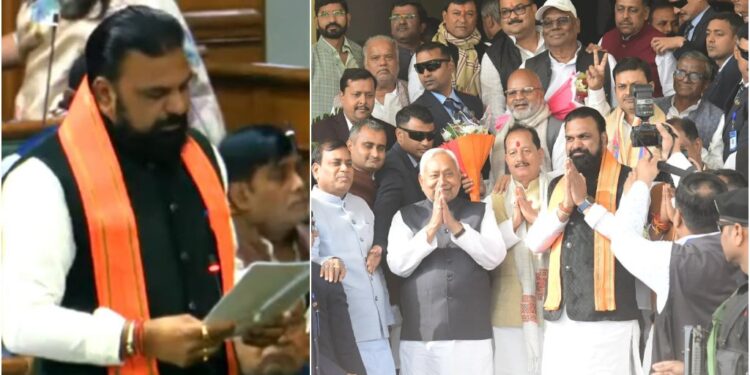 Tejashwi Yadav Shakes Hands with Samrat Choudhary, Hugs Vijay Sinha as Deputy CM Touches CM Nitish Kumar’s Feet; New MLAs Take Oath in Bihar Assembly