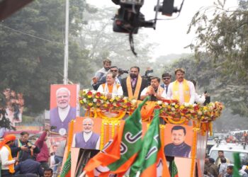 Saffron Spectacle in Patna as BJP’s Nitin Nabin Leads Six-Kilometre Roadshow