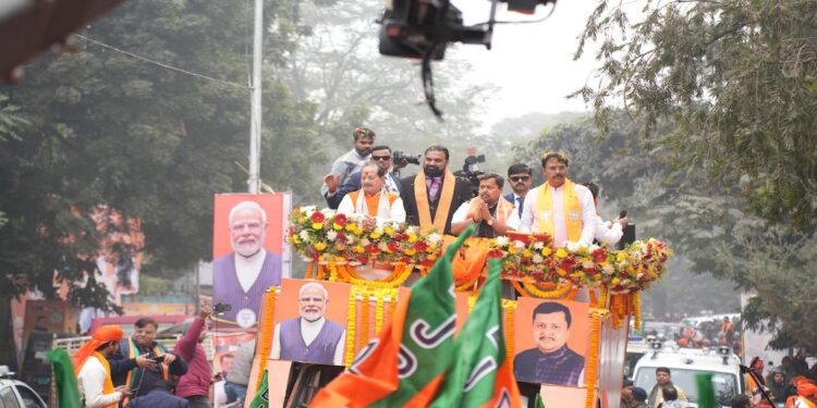 Saffron Spectacle in Patna as BJP’s Nitin Nabin Leads Six-Kilometre Roadshow