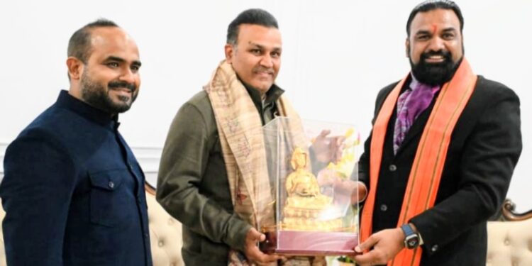 Former Indian Cricketer Virender Sehwag Meets Bihar Deputy Chief Minister to Discuss Sports Development