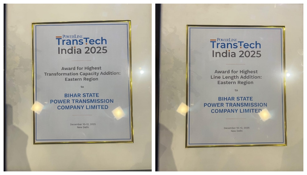 Bihar Power Transmission Firm Wins Two Awards at Powerline TransTech India 2025