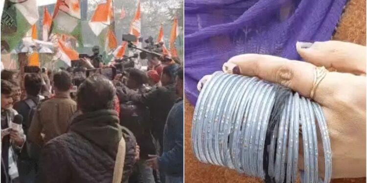 Congress Workers Bring Bangles for Deputy CM, Burn CM’s Effigy in NEET Student Rape-Death Protest; DGP May Make Disclosure at 1:30 PM