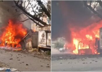 Fire Breaks Out in Seized Vehicles at Gopalpur Police Station, Cars Destroyed as Fire Brigade Responds