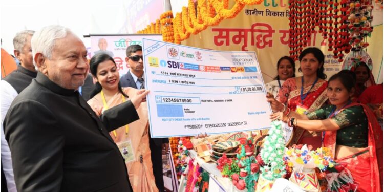 CM Nitish Kumar Inspects Development Works in Vaishali, Interacts with Jeevika Women and Reviews Projects Under Samriddhi Yatra