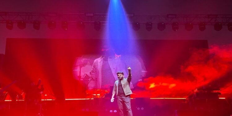 Singer Mohammad Irfan performing at BIT Patna on Sunday.