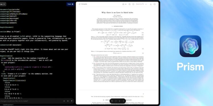 OpenAI Launches ‘Prism’, An AI Workspace For Scientific Writing And Research
