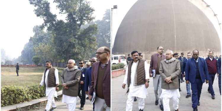 CM Nitish Kumar Reviews Patna’s Historic Golghar, Orders Better Care and Regular Shows