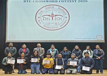 DTU Crossword Contest Attracts Students Across Delhi Despite Heavy Rain