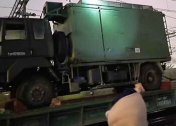 Truck Loaded on Military Train Brushes Overhead Power Line Near Muzaffarpur, Disrupting Rail Services