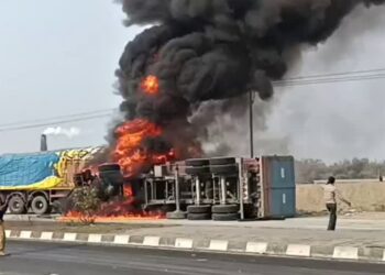 Three Killed as Truck and Dumper Collide and Catch Fire on Bihar Highway
