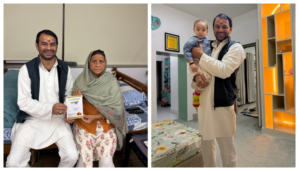 Tej Pratap Yadav Visits Lalu-Rabri Residence, Plays Down Speculation Over Family Rift