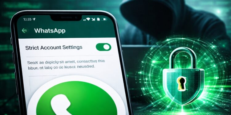 WhatsApp Strict Account Settings protecting against cyber threats.