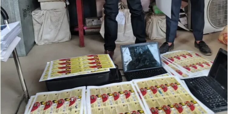 Counterfeit Sticker Racket Exposed in Bihta, Fake Labels of Leading Brands Found Ready for Market Sale