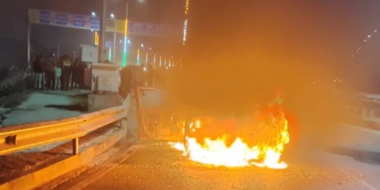 Moving Car Bursts Into Flames At Patna’s Digha, AGM Escapes; Over 10 Such Incidents Reported In Six Months