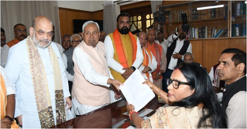 Historic Nomination Day in Bihar as Three Party Chiefs File Papers for Rajya Sabha in Presence of Amit Shah