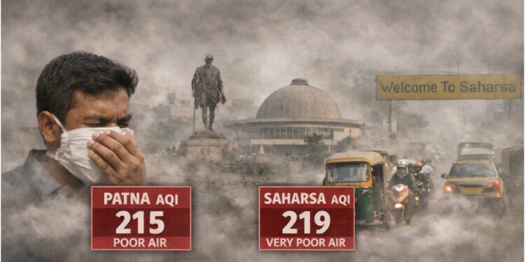 AQI Rises Across Bihar as 17 Cities Report Poor Air Quality; Patna and Saharsa Among Worst Affected