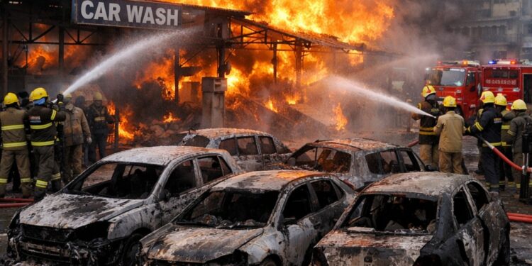 Car Washing Centre on Fire in Patna’s Rupsapur Brings 14 Fire Engines to Scene