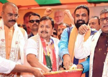 Nitin Nabin at Patna for Holi celebration