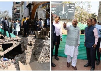 CM Nitish Kumar Inspects Saidpur And Bakarganj Drain Projects in Patna, Orders Speedy Completion