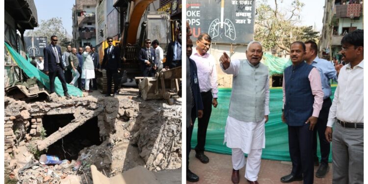 CM Nitish Kumar Inspects Saidpur And Bakarganj Drain Projects in Patna, Orders Speedy Completion