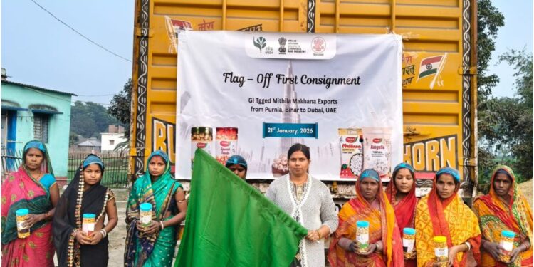 Bihar Exports Mithila Makhana to Dubai Via Sea Route, Marking Major Milestone for State Agriculture Sector