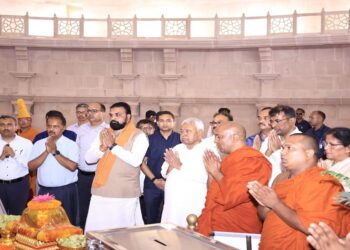 Nitish Kumar Reviews Vaishali Buddhist Complex, Inaugurates Pathway To Ancient Stupa